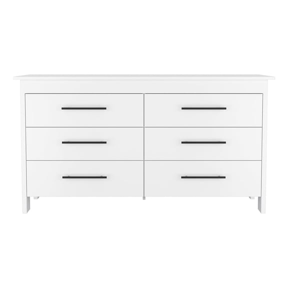 Nmkwnr 6 Drawer Dresser Cabinet for Living Room, Bedroom, White