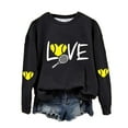 thumbnail image 5 of Baqcunre Womens Hoodies Women's Love Tennis Casual Hoodie Long Sleeve Sweatshirts Soft Printed Shirts Women's Winter Sweatshirt Tops Crewneck Sweatshirts Plus Size Tops Black L, 5 of 6