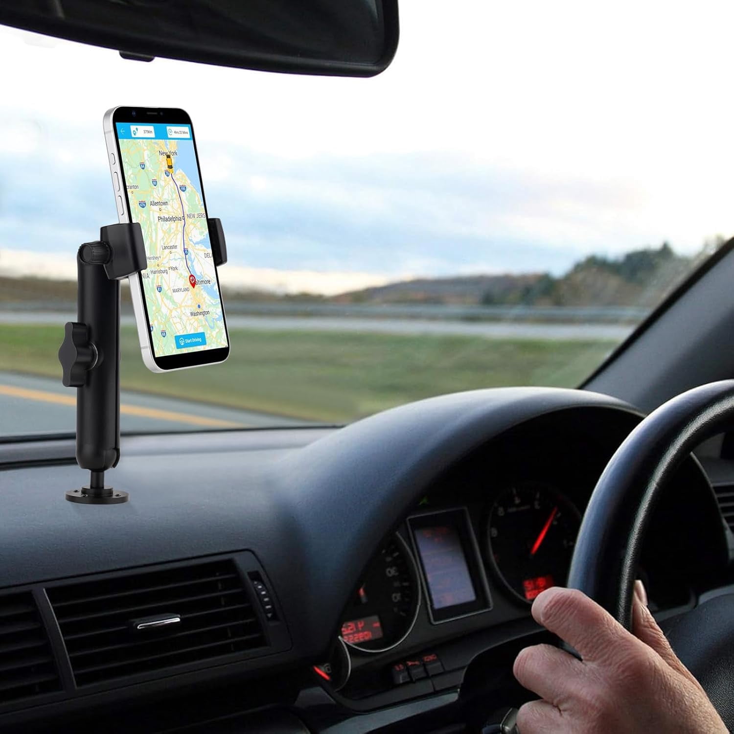 Car Phone Holder for Vertical/Horizontal Vent【Upgraded Metal Hook Clip】【Wider Clamp&Fit Thicker Case】Universal Cellphone Stand Car Mount Cradle for iPhone 17 Pro Max 16 15 14 13 Air Android