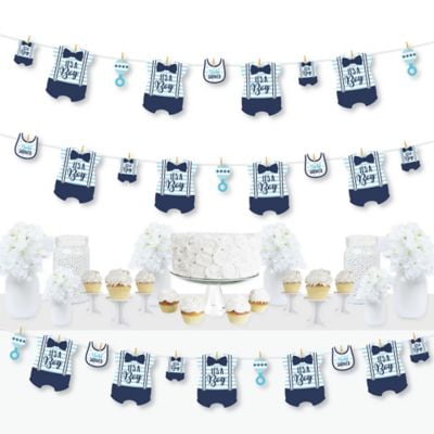 It’s a Boy - Blue Baby Shower DIY Decorations - Clothespin Garland Banner - 44 Pieces