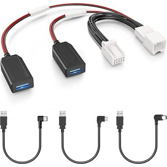 Pixelman GPS Dash Cam Power Adapter, (10Pin Type B Connector) Mirror Camera Radar Charger Station GPS Dashcam Charger Cable for Select Toyota, Lexus, Subaru and More with Auto-dimming Rearview Mirror