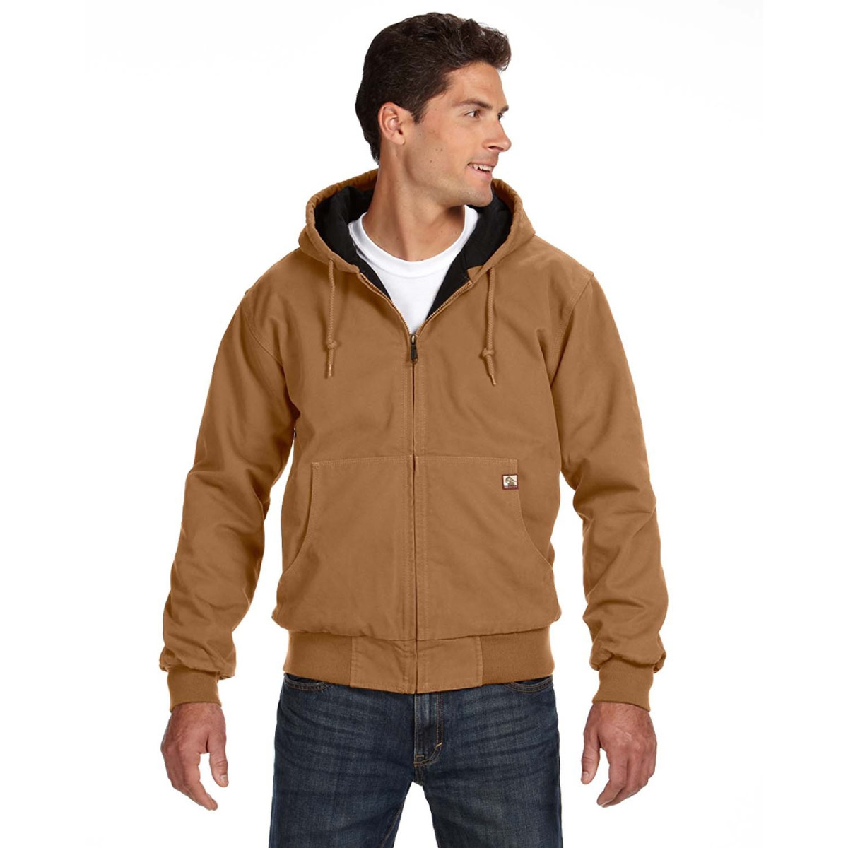 DRI DUCK Woodland Men's Heavyweight Hoodie - Black, Large, 80/20 Cotton Blend Fleece