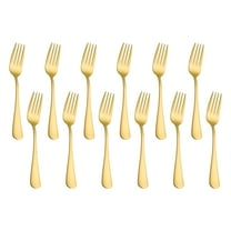 Dinner Forks, 12 Pcs 6.7" Forks, Premium Food Grade Stainless Steel Silverware Forks, Table Forks, Flatware Forks, Mirror Finish & Dishwasher Safe, Use for Home, Kitchen or Restaurant-Gold