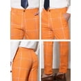 thumbnail image 6 of INSPIRE CHIC Men's Dress Plaid Slim Fit Flat Front Prom Checked Trousers 28 Orange, 6 of 6