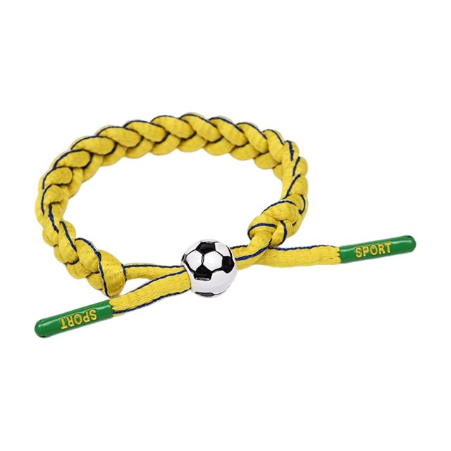 Pulsera trenzada Zulema Brazalete de fútbol Amarillo