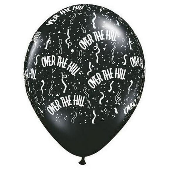 LOONBALLOON Birthday-age-related Balloons, 11″ OVER THE HILL-A-ROUND