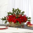 thumbnail image 3 of HomeStock Old World Opulence 25In. Poinsettia, Succulent And Pine Artificial Arrangement In Decorative Vase, 3 of 3