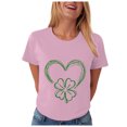 thumbnail image 4 of vigerkar St Patricks Day Short Sleeve Shirt for Women Shamrock St Paddys Day T-Shirt Lucky Clover Tee Top (Pink, M), 4 of 8