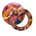 thumbnail image 2 of Kll Oil Paintings Of Elephants Round Bar Chair Cushion Cover 13 Inch,Bar Stool Protector With Elastic, Soft Washable, 2 of 7