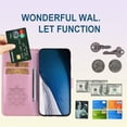thumbnail image 4 of Wallet Case for iPhone 16 Pro 6.3" with Card Slot Holder Kickstand, Glitter Bling Diamond Rhinestone Owl PU Leather Flip Folio Cover with Wrist Strap for Apple iPhone 16 Pro MTY-Rose Gold, 4 of 7