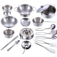 thumbnail image 1 of 18 Pcs Set Kids Play House Kitchen Toys Cookware Cooking Utensils Pots Pans Gift, 1 of 5
