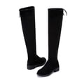 thumbnail image 1 of Botas hasta la rodilla para mujer, elegantes, elásticas, de ante, tacón grueso, botas por encima de la rodilla para mujer, negro 41, 1 of 14