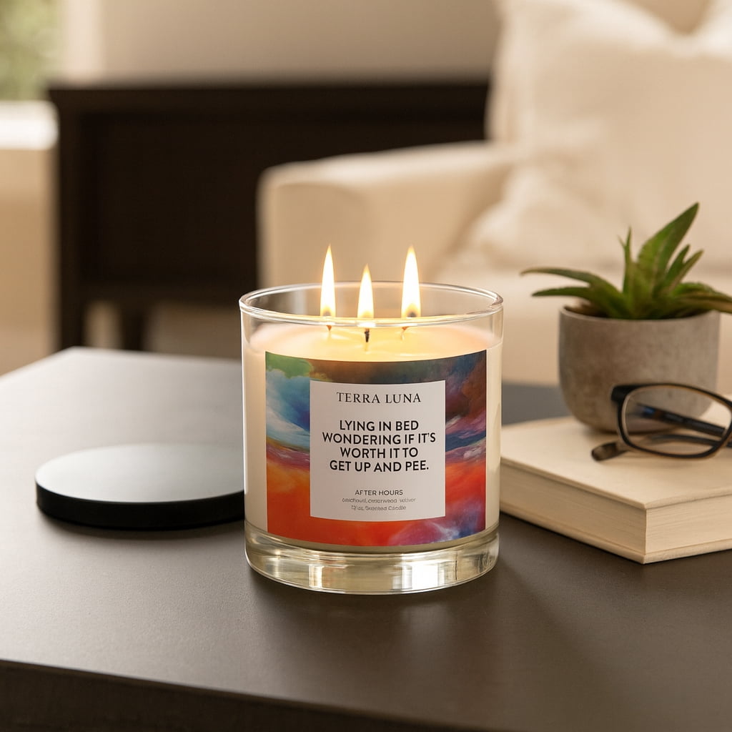 After Hours Scented Candle Jar for Men or Women - Decorative Votive and Pillar Candle for Indoor and Outdoor - Inviting Fragrance for Living Room, Bedroom, and Bathroom Decor - 4", Orange & Blue