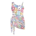 thumbnail image 7 of SEANATIVE Swimsuits for Teen Girls One Piece Bathing Suit See Through Short Skirt Cover Ups Cut Out Back Beachwear for Surfing Water Park, Size 7-8, Rabbit Colorful Easter Egg Floral, 7 of 7