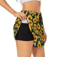 thumbnail image 2 of Disketp Sunflowers Print Women's Shorts Workout Shorts for Athletic Gym Running Shorts with Phone Pockets Small, 2 of 8