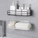 thumbnail image 3 of Estante de baño autoadhesivo para montar en la pared, sin perforar, soportes de cocina sólidos para platos de ducha, organizadores de ducha (2 paquetes, blanco) Feliz Sencillez, 3 of 5