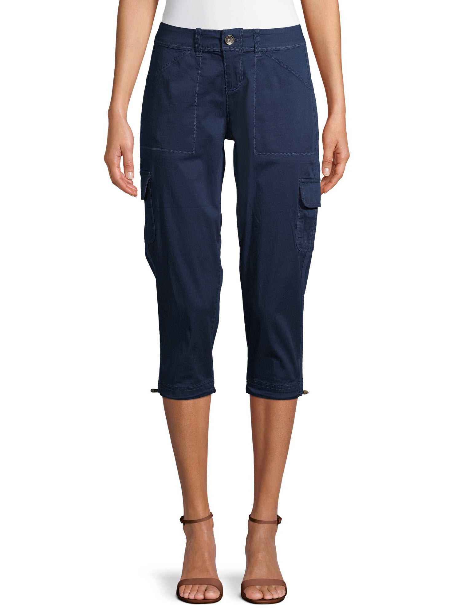 Time and Tru Women's Cargo Capri Pants - Walmart.com