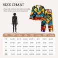 thumbnail image 4 of Qekee Geometry Dash Print Pajamas for Women 2 Piece,Ladies PJ Set,Long Sleeve Sleepwear Button Up 2-Piece, Pjs Lounge Sets-XX-Large, 4 of 7