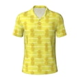 thumbnail image 2 of Daiia Gold Pineapple Pattern Men’s Polo Shirts,Solid Deck Shirt,Classic Fit, Breathable Cotton Polo for Casual and Sport Wear-Large, 2 of 7