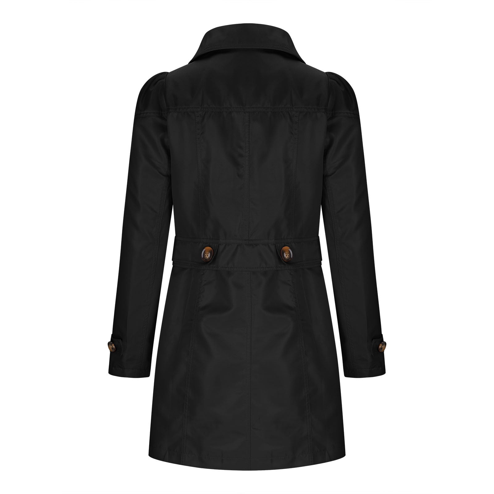 Women's Lapel Button Down Trench Coat Casual Long Sleeve Pockets Jackets Coat Classic Belted Overcoat