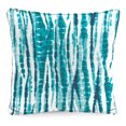 thumbnail image 2 of Jordan Manufacturing 16" x 16" Shibori Tie-Dye Teal Abstract Square Outdoor Throw Pillow with Welt (2 Pack), 2 of 8