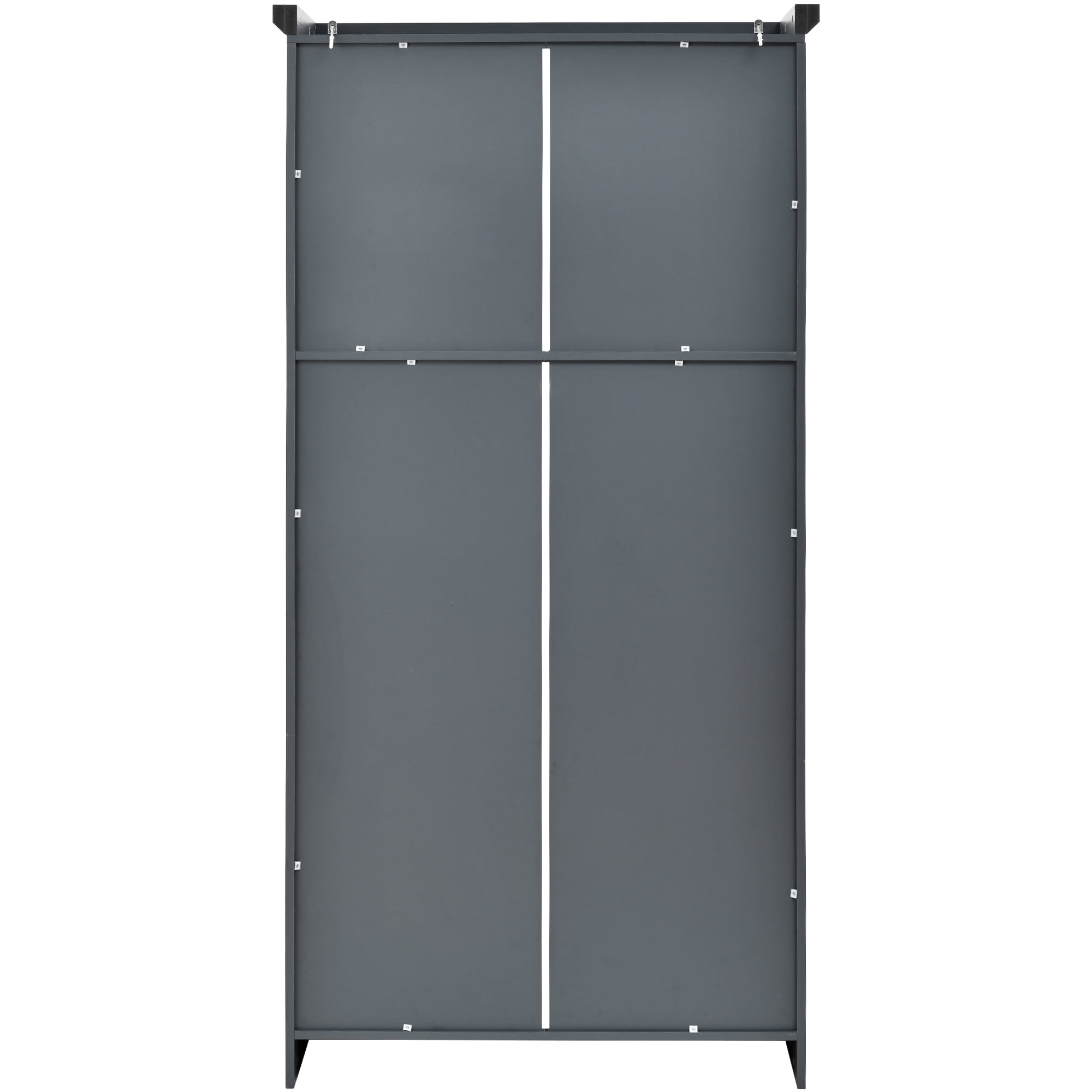 Aukfa 71" Tall Kitchen Pantry Cabinet, 4-Door Freestanding Pantry Hutch Storage Organizer with 8 Pull-Out Trays,Gray