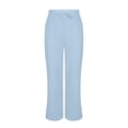 thumbnail image 4 of Vynhevius Women Straight Leg Pants Solid Drawstring Waist Side Slit Pockets Casual Trousers, 4 of 8