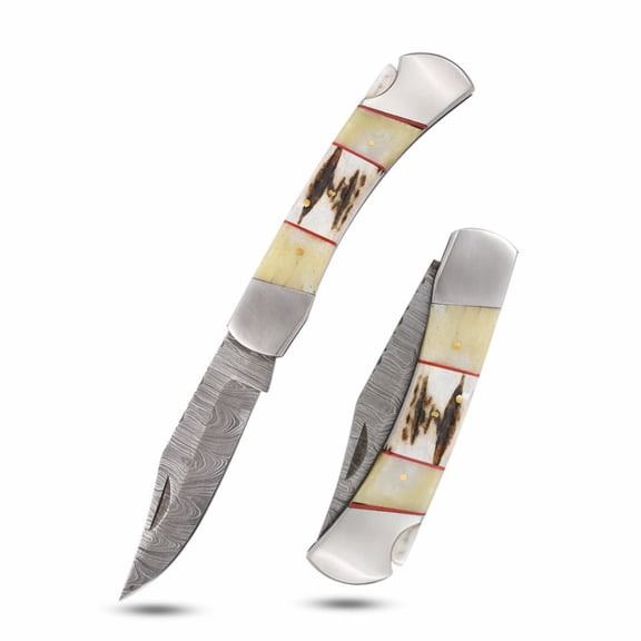 Wild Turkey Handmade 9" Damascus Folding Knife
