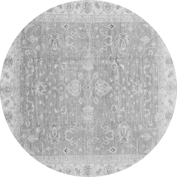 Ahgly Company Indoor Round Oriental Gray Traditional Area Rugs, 7' Round