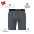 thumbnail image 3 of Hanes Premium Men's 3 Pack Long Leg Boxer Briefs with Total Support Pouch - Black/Gray, Small, 3 of 5