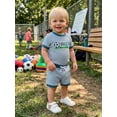 thumbnail image 5 of BemeyourBBs Baby Boys Girls Football Birthday Outfits 1st Years Old Birthday Clothes Short Sleeve Soccer Embroidery Striped Romper Top with Pockets Shorts 2Pcs Set Infant Baby Boy Girl Summer Clothes, 5 of 9