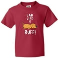 thumbnail image 3 of Inktastic Lab Life is Ruff Yellow Labrador Youth T-Shirt, 3 of 5