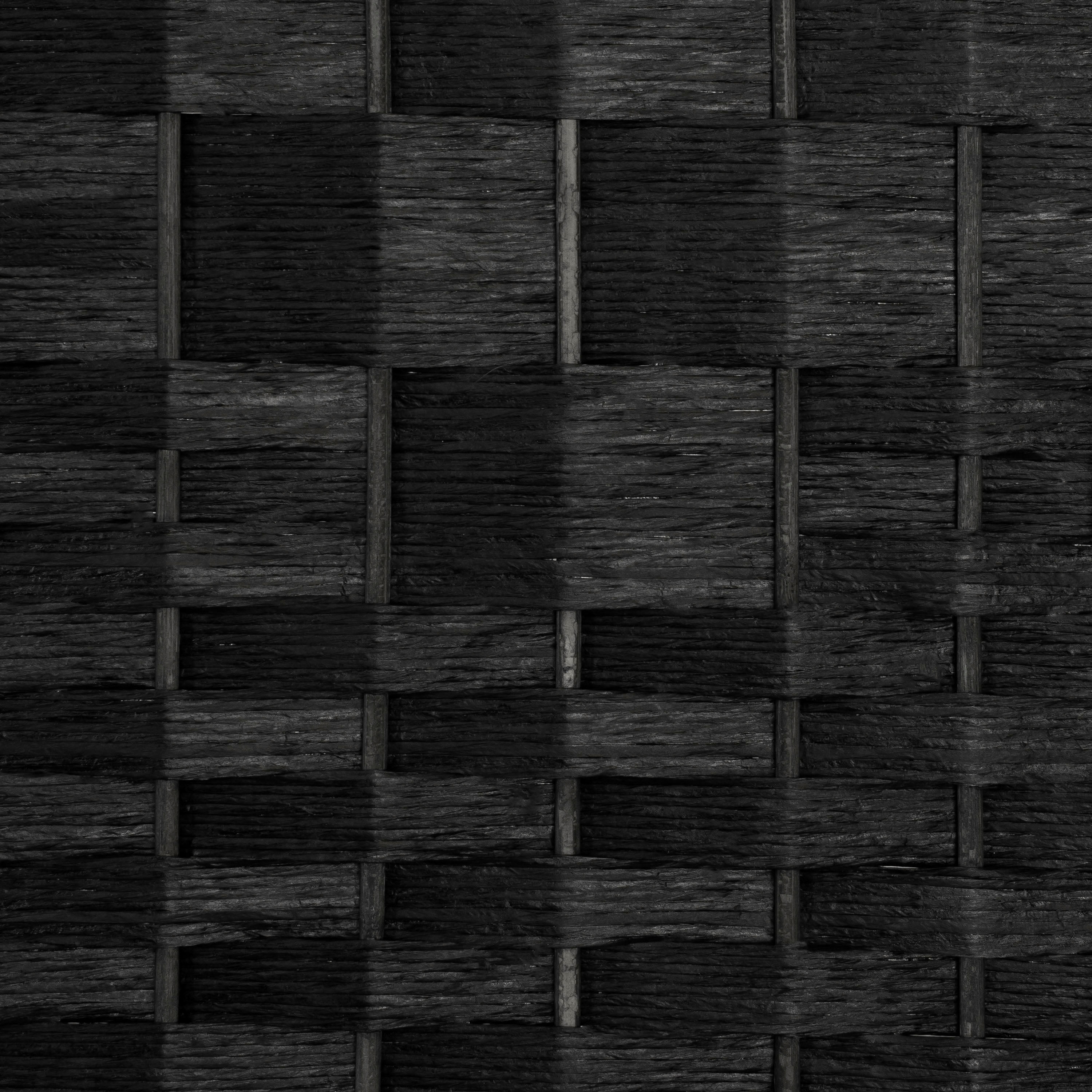 Red Lantern 3 ft. Short Diamond Weave Fiber Folding Screen - Black - 8 Panel