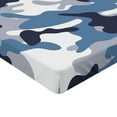 thumbnail image 2 of Ambesonne Camouflage Fitted Sheet 2 Pcs Set, Soft Colors Design, California King, Slate Blue Indigo Grey, 2 of 3
