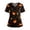 AJ16_Gold, variant on IYYVV Halloween Tops for Women V Neck Ghost Printed Scrub Top Short Sleeve Nursing Shirt Plus Size Work Top with Pockets Blue S
