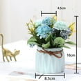 thumbnail image 2 of Plantas de flores artificiales, mini flores de hortensias falsas en maceta para decoración, 2 of 5