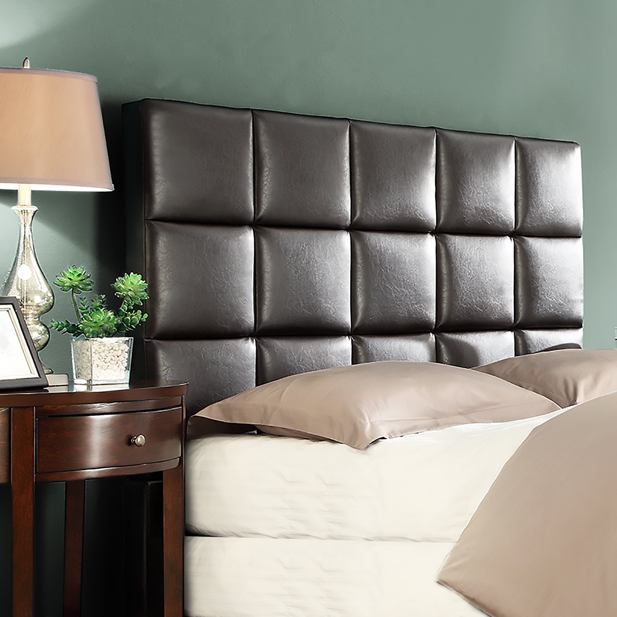 Weston Home Curtis Queen Tufted Headboard Dark Brown Com