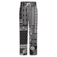 thumbnail image 5 of Black Paisley Bandana Patterns Winter Female Pants Flannel High Waist Women Pants Lady Warm Straight Leg Plush Trousers, 5 of 7