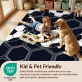 thumbnail image 4 of Design&I 8'x10' Washable Area Rug Sleek Flatweave Pet Friendly Shaped Beast Football Themed Geometric Panel Layout Footboard for King Size Bedroom, Under Bed, 4 of 7
