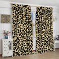 thumbnail image 4 of Leopard Blackout Curtains, Leopard Pattern Design Wild Animal Skin Spots Print Window Treatments, Retro Rod Pocket Thermal Insulation Drapes for Bedroom Living Room, 84" W X 84" L, 4 of 6