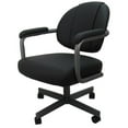 thumbnail image 2 of 4 - Swivel Metal Dining Caster Chair M-70 - Black Vinyl - Grey, 2 of 3