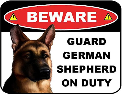 on Duty Laminated Dog Sign 2 Count Beware Guard German Shepherd Silhouette 