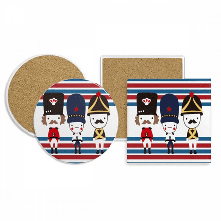 

Colorful Soldier UK Landmark Flag Coaster Cup Mug Holder Absorbent Stone Cork Base Set