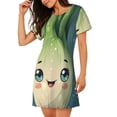 thumbnail image 2 of Naloa Adorable Kawaii Fennel Character Print Women Nightgowns,Womens Loungewear,Short Sleeve Sleepwear,Comfy Ladies Nightdress, 2 of 6