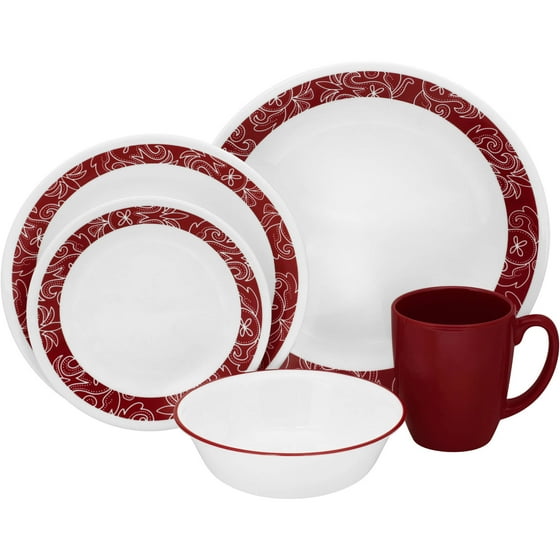 Corelle Vitrelle 1103061 Dinnerware Set, 16 Pieces, Durable Stoneware