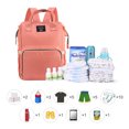 thumbnail image 3 of Large Capacity Mummy Maternity Nappy Bag Multifunctional Diaper Backpack Waterproof Mummy Bag Fashionable Travel Backpack for Baby Care, Orange, 3 of 10
