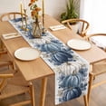 thumbnail image 3 of Blue Grey Fall Table Runner 48 Inches Long Farmhouse Dress Scarves, Vintage Thanksgiving Botanical Dining Tablerunner for Coffee Table/Kitchen Island/Party Décor, 13" x 48", 3 of 8