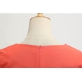 thumbnail image 4 of ICHUANYI Clearance Women Vintage Short Sleeve 50s Housewife Casual Evening Party Prom Dress(Watermelon Red, S) ICHUANYI WER2023081010826, 4 of 9
