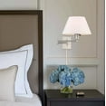 thumbnail image 6 of Revel Kira Home Cambridge 15" Swing Arm Wall Sconce, White Empire Fabric Shade, 2-in-1 Plug In or Hardwired Wall Lamp, 6 of 9
