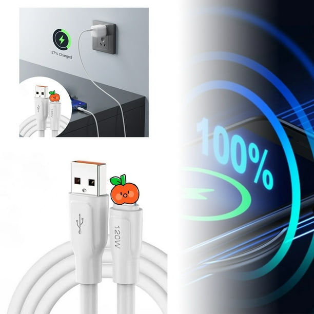 120W 6A Super Carga Rápida de Datos Compatible con Android Tipo C y Dispositivos